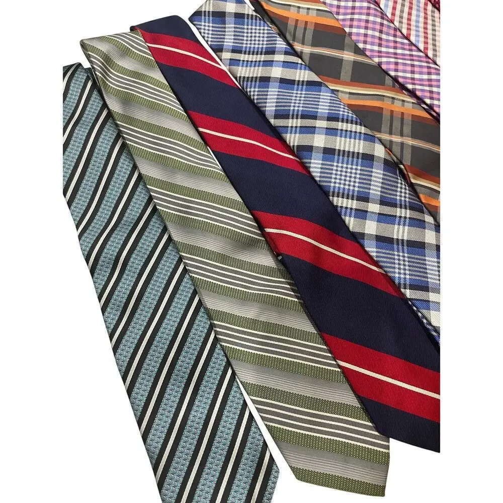 LOT OF 10 MEN DRESS TIES COLORFUL ELEGANT CHIC OFFICE‎ ATTIRE PROFESSIONALISM